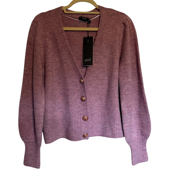 NWT Yest The Netherlands Omilya Violet Cardigan Gold Buttons Size 6 Preppy - Picture 1 of 16